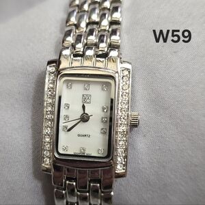 NY&C Women’s Quartz Watch – Silver Link Band with Crystals